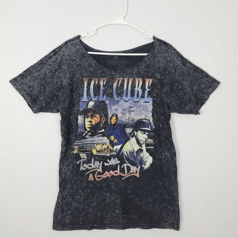 Ice Cube Medium Black Acid Wash Graphic Tee Short Sleeve Today Was A Good Day